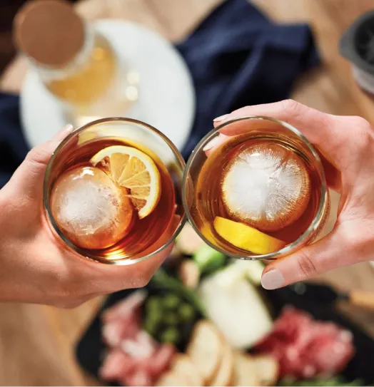 Tovolo custom ice molds in beverage glass